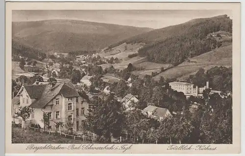 (76720) AK Bad Schwarzbach, Swieradów-Zdrój, Totalblick Kurhaus, vor 1945