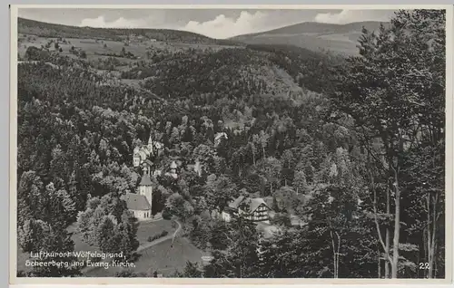 (73506) AK Wölfelsgrund, Miedzygórze, Panorama, Filialkirche Hl. Kreuz