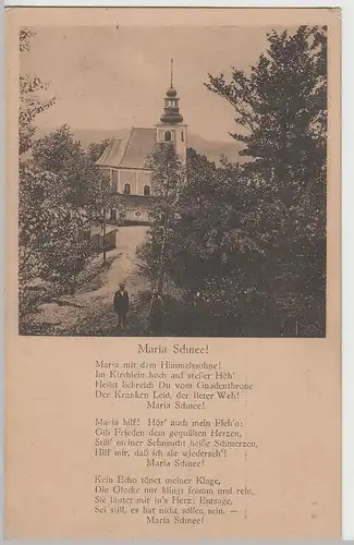 (70478) AK Kirche Maria Schnee (Miedzygórze), mit Gedicht, vor 1945