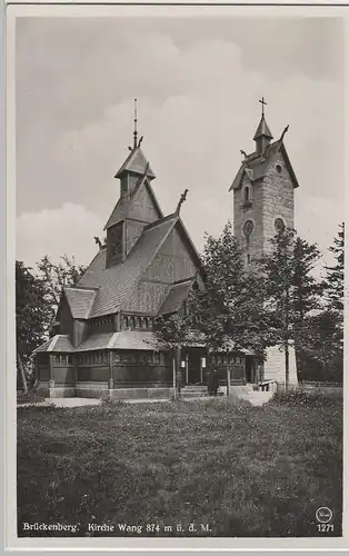 (69986) Foto AK Brückenberg, Karpacz Górny, Kirche Wang, vor 1945