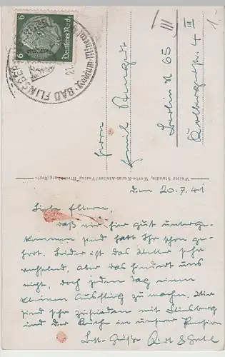 (63532) AK Bad Flinsberg, Swieradów-Zdrój, Kurhaus, Sonderstempel 1941