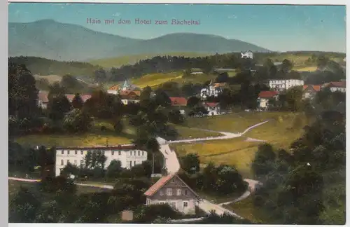 (51762) AK Hain im Riesengebirge (Przesieka), Hotel zum Bächeltal, vor 1945