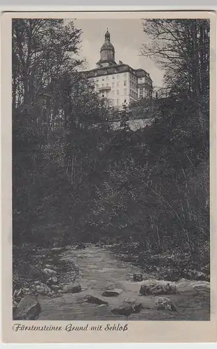 (112376) AK Fürstensteiner Grund mit Schloss, Wawóz Ksiaz, Zamek Ksiaz, vor 1945