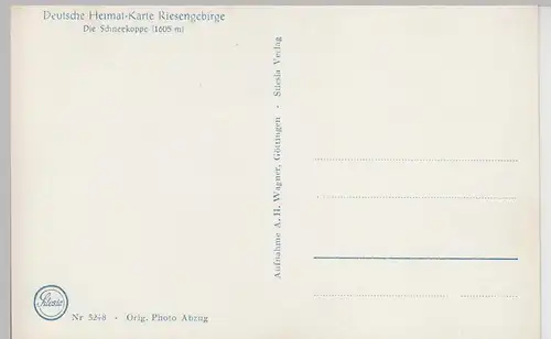 (112316) Foto AK Schneekoppe, Sniezka, Snezka, vor 1945