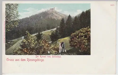 (107621) AK Gruss aus dem Riesengebirge, Kynast vom Höllenthal, vor 1905