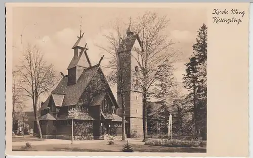 (107618) Foto AK Brückenberg, Karpacz Górny, Kirche Wang, 1935
