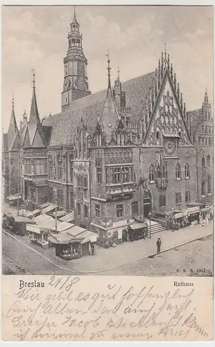 (107123) AK Breslau, Wroclaw, Rathaus 1904