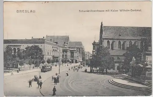 (100064) AK Breslau, Wroclaw, Schweidnitzer Straße, Denkmal, vor 1945