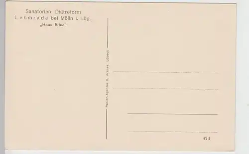 (95521) AK Lehmrade bei Mölln, Haus Erica d. Sanatorien Diätreform vor 1945