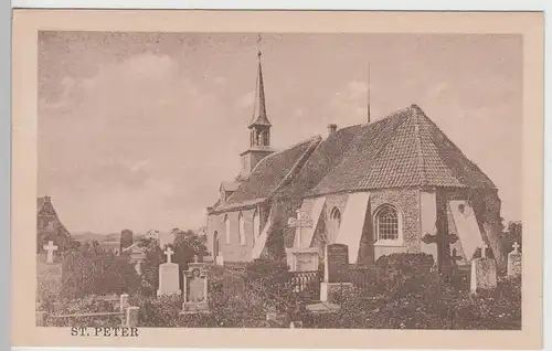 (95482) AK Sankt Peter-Ording, Kirche, vor 1945