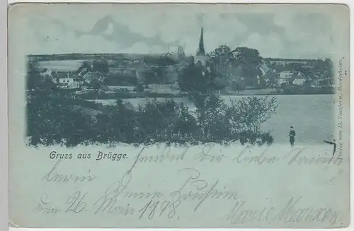 (95066) AK Gruß aus Brügge, Holstein, Mondscheinkarte 1898