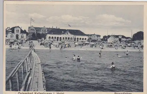 (94667) AK Ostseebad Kellenhusen, Strandleben, aus Leporello 1935