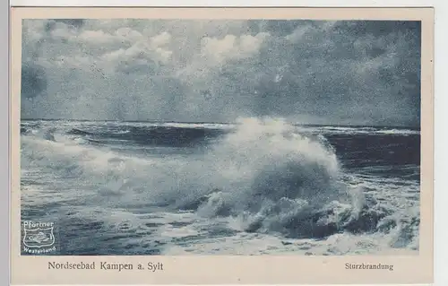 (93520) AK Nordseebad Kampen auf Sylt, Sturzbrandung, vor 1945