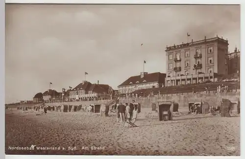 (90820) Foto AK Westerland auf Sylt, Am Strand, 1920/30er