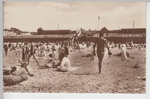 (90819) Foto AK Westerland auf Sylt, Badeanstalt, 1920/30er