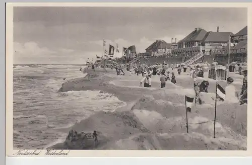 (90816) AK Westerland auf Sylt, Strand vor 1945