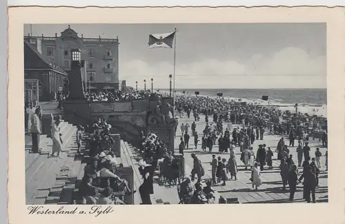 (90814) AK Westerland auf Sylt, Strandpromenade, vor 1945