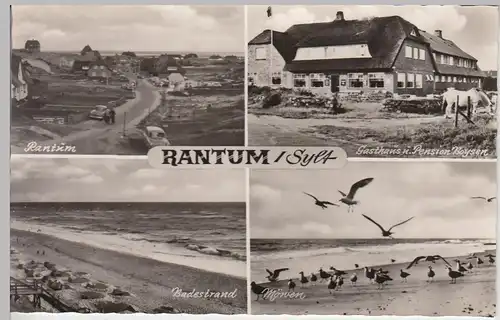 (90780) Foto AK Rantum auf Sylt, Mehrbildkarte m. Pension Boysen nach 1945