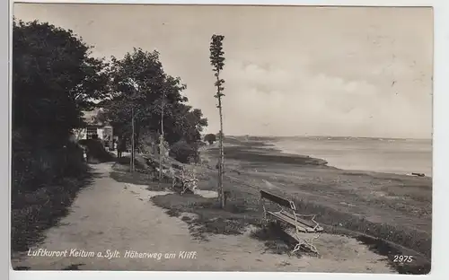 (87954) Foto AK Keitum a. Sylt, Höhenweg am Kliff, 1933