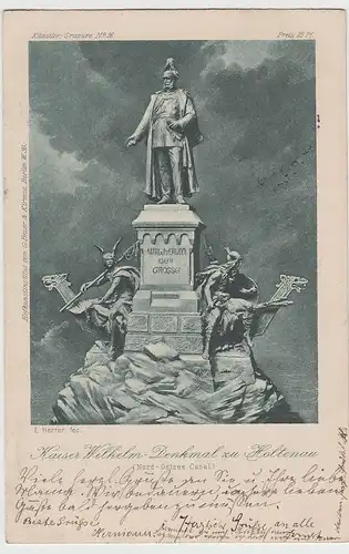 (83974) AK Holtenau, Kiel, Kaiser Wilhelm Denkmal 1900