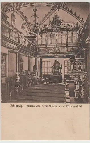 (83936) AK Schleswig, Schlosskirche, Inneres, Fürstenstuhl, vor 1945