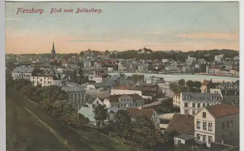 (78822) AK Flensburg, Blick vom Ballastberg, 1909
