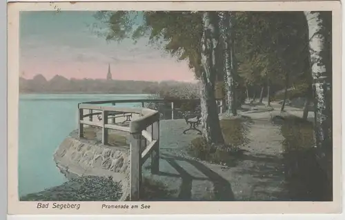 (78264) AK Bad Segeberg, Promenade am See, vor 1945
