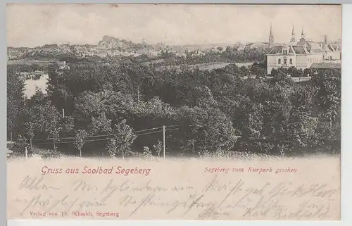 (76781) AK Gruss aus Solbad Segeberg, Ansicht vom Kurpark, 1901