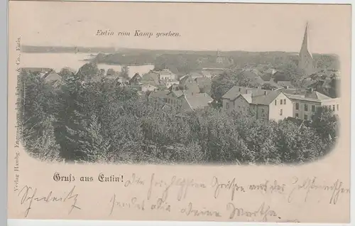 (76615) AK Gruss aus Eutin, Ansicht vom Kamp, Bahnpost 1898