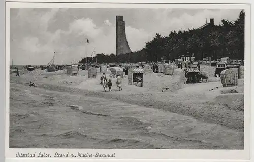 (76396) AK Ostseebad Laboe, Strand, Marineehrenmal, vor 1945