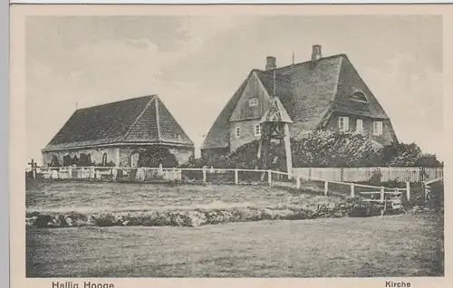 (74085) AK Hallig Hooge, Kirche, vor 1945