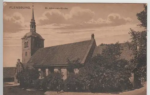 (74073) AK Flensburg, St, Johannes-Kirche, vor 1945