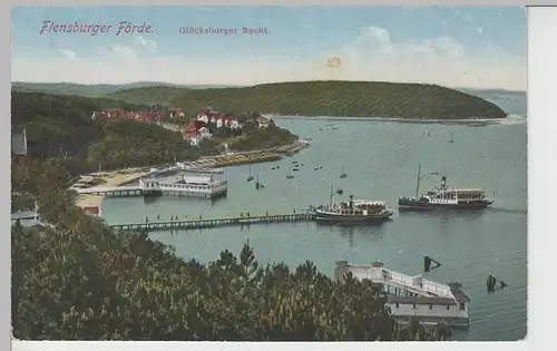 (74072) AK Flensburger Förde, Glücksburger Bucht vor 1920