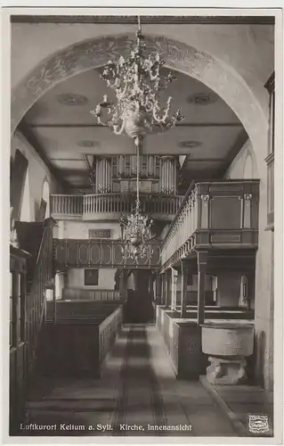 (73015) Foto AK Keitum auf Sylt, Kirche Innenansicht