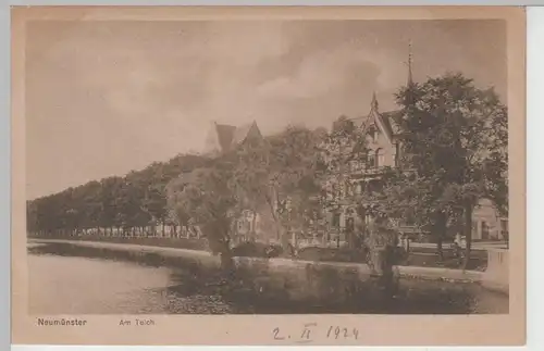 (72672) AK Neumünster, Am Teich 1924