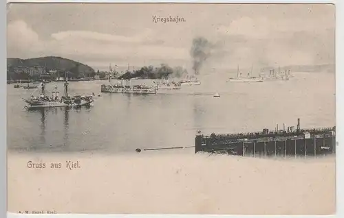 (72652) AK Gruss aus Kiel, Kriegshafen, bis 1905