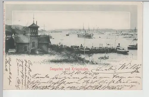 (71590) AK Kiel, Seegarten und Kriegshafen, 1900