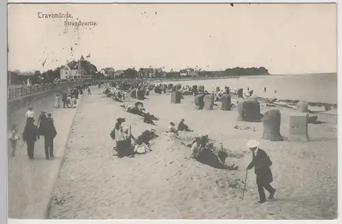 (71549) AK Ostseebad Travemünde, Strandpartie 1907