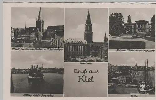 (66393) AK Kiel, Mehrbildkarte Jan. 1945