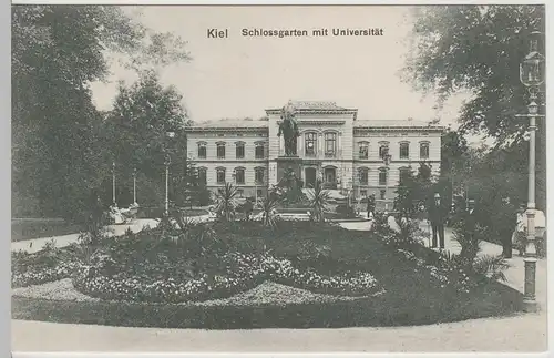 (66392) AK Kiel, Schloßgarten mit Universität, vor 1945