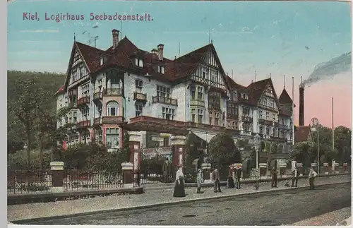 (66386) AK Kiel, Logirhaus Seebadeanstalt 1914