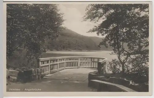 (65890) Foto AK Ukleisee, Angelbrücke, 1932