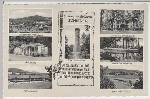 (59380) AK Schieder, Mehrbildkarte, nach 1945