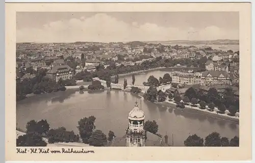 (57961) AK Kiel, Kleiner Kiel, Blick vom Rathausturm, vor 1945