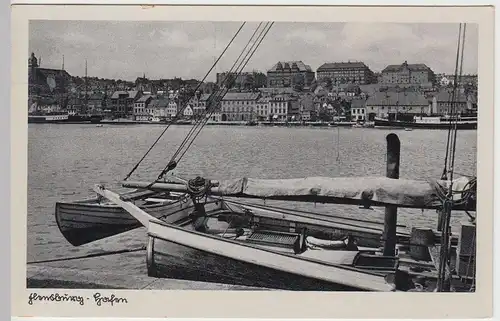 (57937) AK Flensburg, Hafen 1944