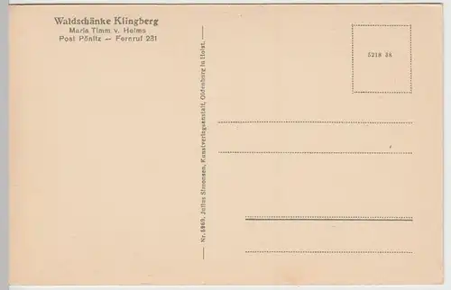 (57578) AK Scharbeutz, Waldschänke Klingberg, Inneres, vor 1945