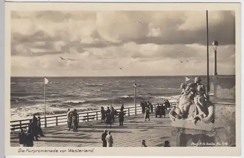 (5749) Foto AK Westerland, Sylt, Strandpromenade, vor 1945