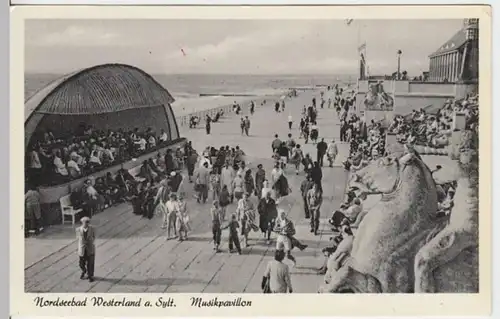 (5493) AK Westerland, Sylt, Musikpavillon, Promenade