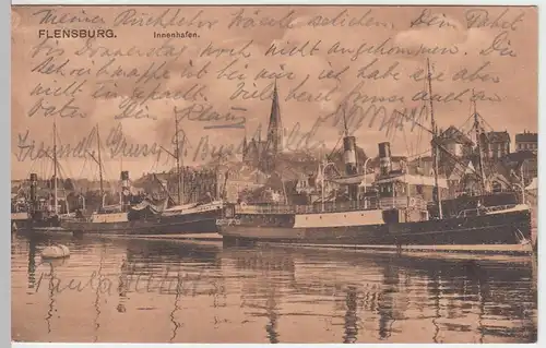 (50341) AK Flensburg, Innenhafen, 1922