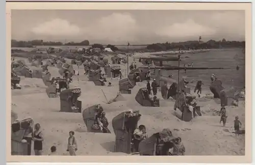 (48900) Foto AK Ostseebad Kellenhusen, Strand, 1956